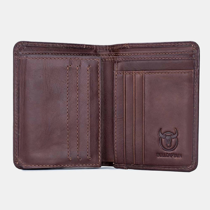 RFID Large Capacity Genuine Leather Bifold Wallet