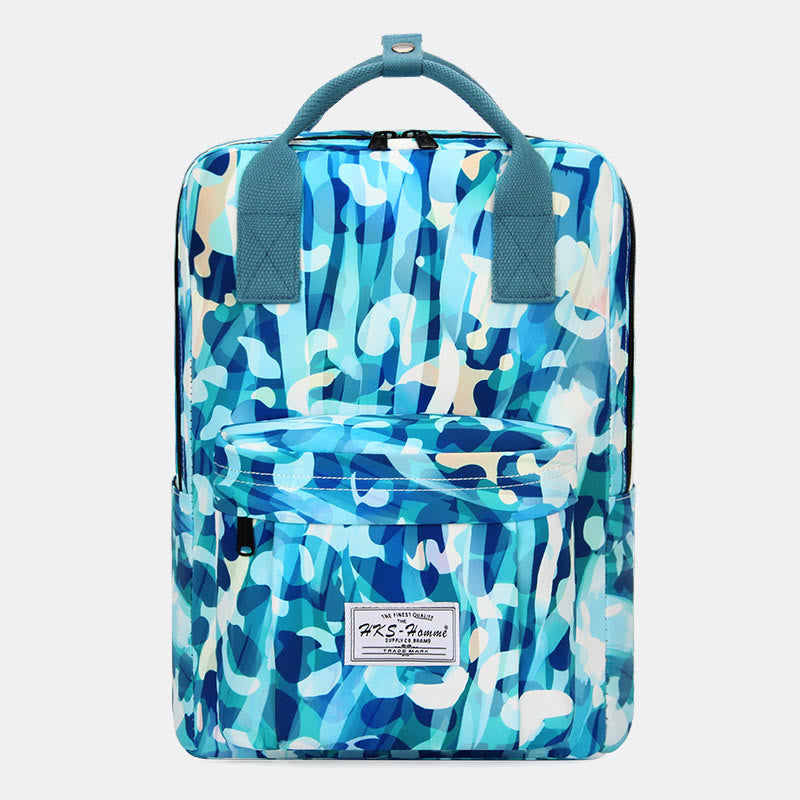 Multicolor Printed Laptop Backpack15.6 Inch College School Bookbag Travel Daypack