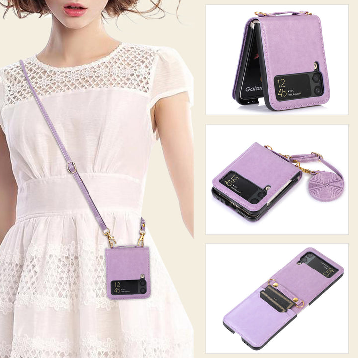 Phone Case For Z Flip Series Folded Protective Crossbody Case