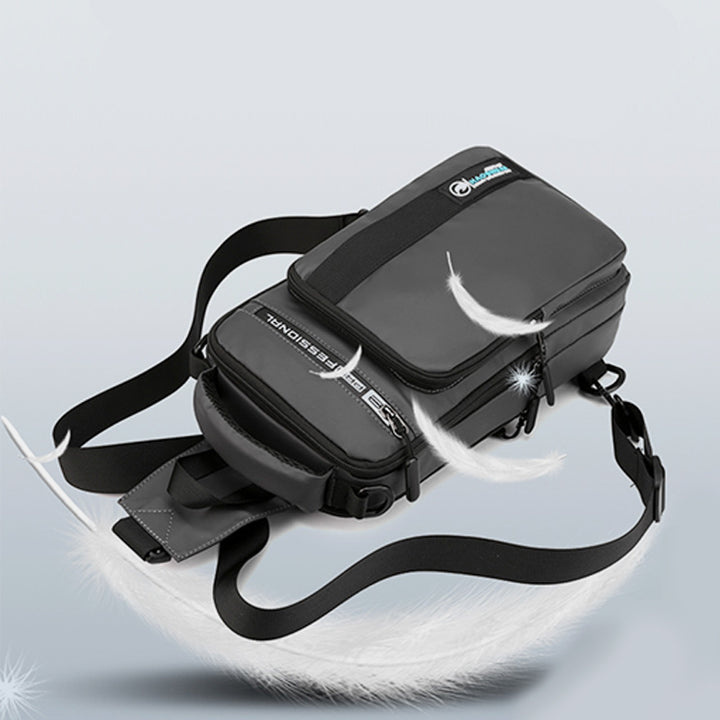 4 Way-use Lightweight Multi-Pocket Classic Sling Bag With USB Charging Port