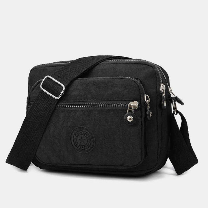 Waterproof Double Compartment Crossbody Bag Purse with Adjustable Shoulder Strap