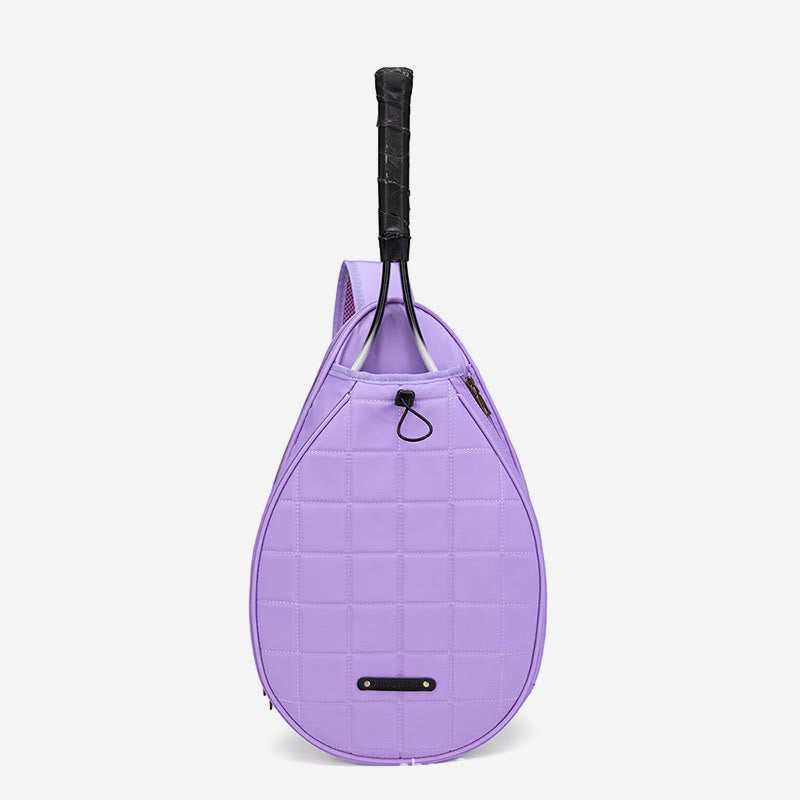Racket Bag For Women Plaid Pattern Waterproof Polyester Crossbody Bag - MediumPurple - image 17