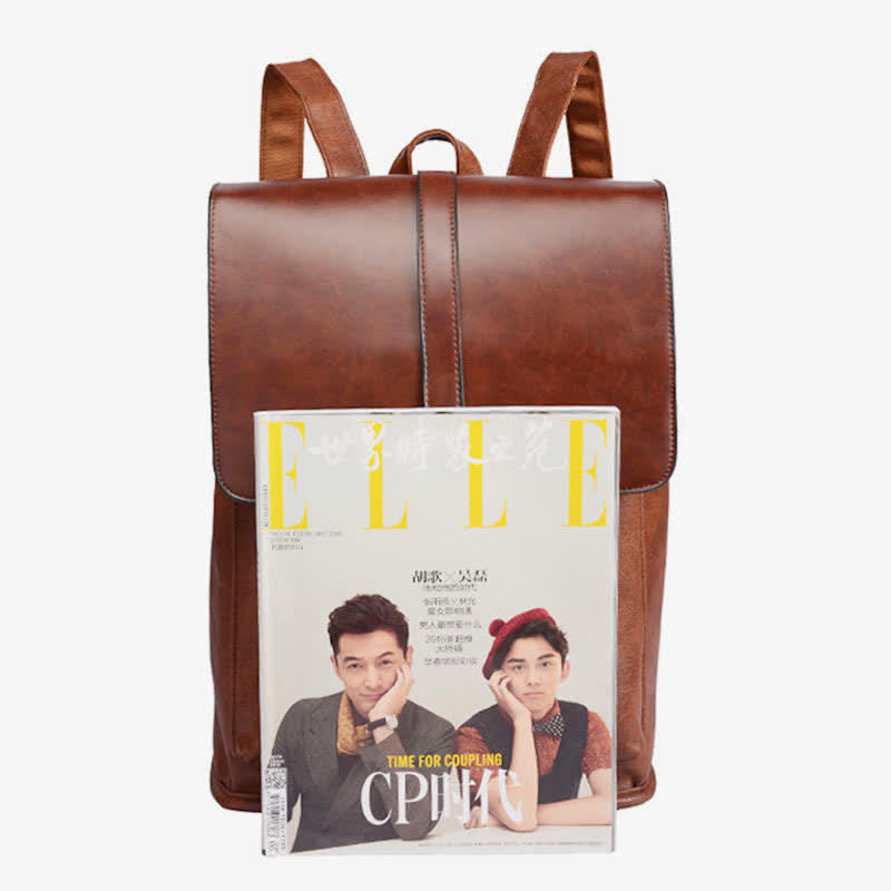 Mens Backpack Purse PU Leather Laptop Backpack Travel Business College Bookbag - image 14