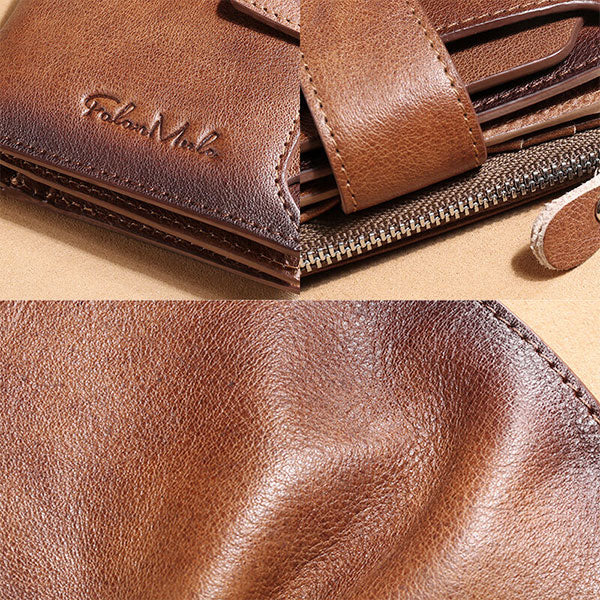 RFID Anti-Theft Multi-Card Slots Large Capacity Genuine Leather Wallet