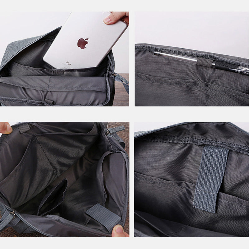 Multi-Compartment Multifunctional Messenger Bag Laptop Crossbody Bag