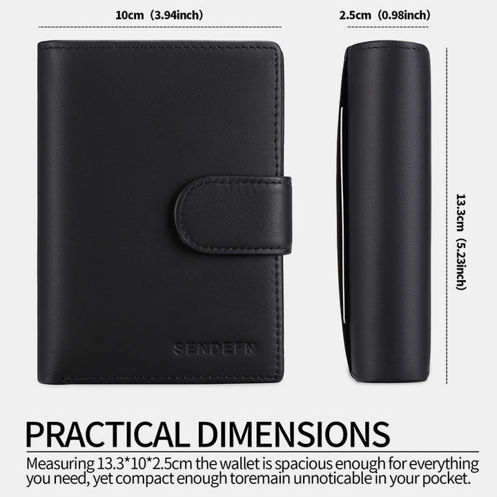 Genuine Leather RFID Blocking Small Wallet Card Case Purse - image 6