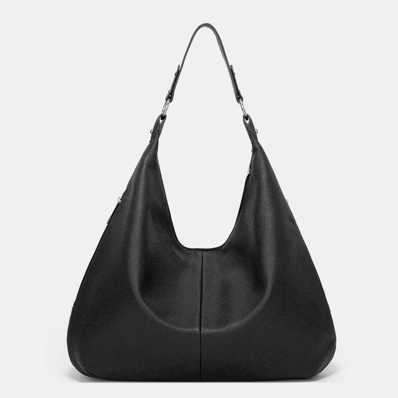 Large Soft Leather Hobo Bag Handbag Tote Everyday Purse for Women - Black - image 17