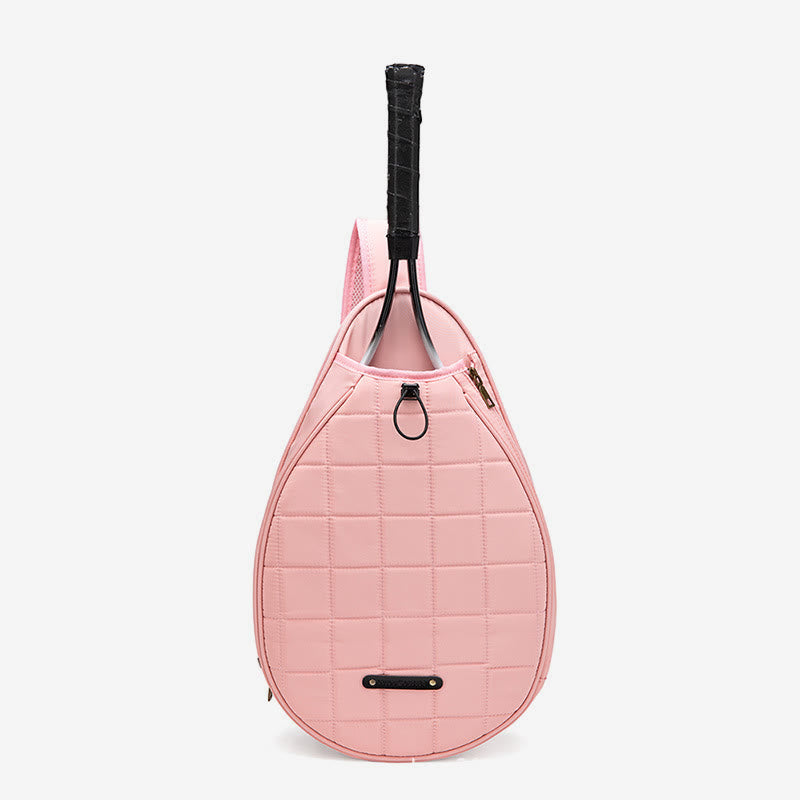 Racket Bag For Women Plaid Pattern Waterproof Polyester Crossbody Bag - image 11