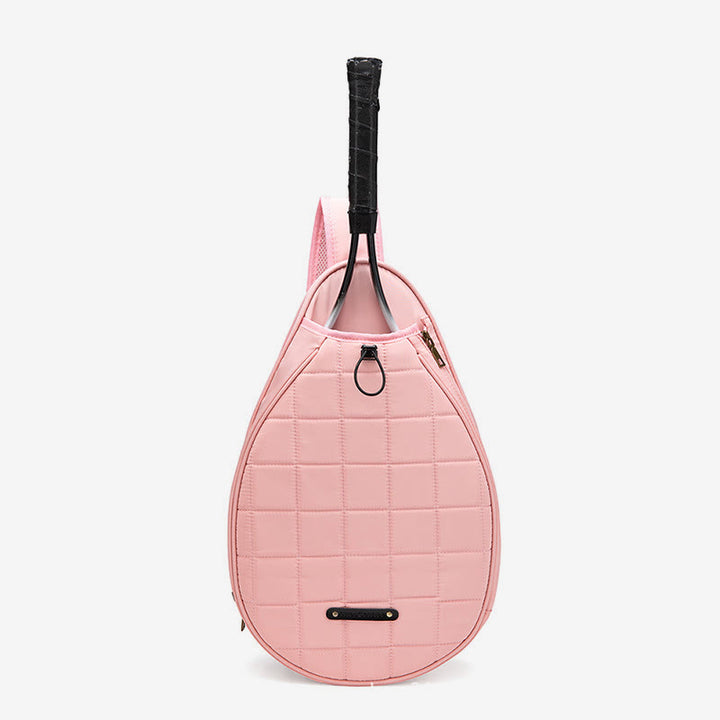 Racket Bag For Women Plaid Pattern Waterproof Polyester Crossbody Bag - image 11
