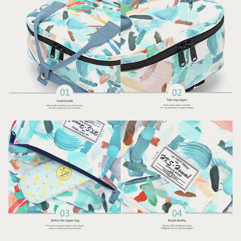 Multicolor Printed Laptop Backpack15.6 Inch College School Bookbag Travel Daypack