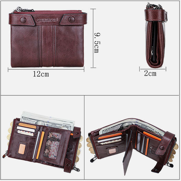 RFID Anti-Theft Multifunctional Genuine Leather Wallet