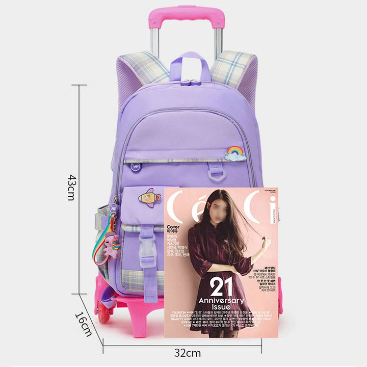School Backpack For Kids Cute Pattern Rolling School Bag - image 21