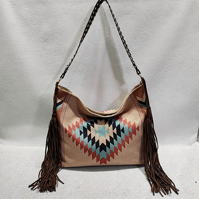 Women Tote Bag Fashion Bohemian Tassel Shoulder Bag Vintage Boho Handbags