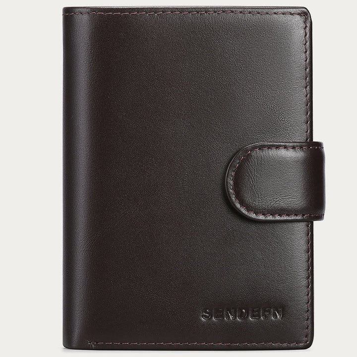 Genuine Leather RFID Blocking Small Wallet Card Case Purse - SaddleBrown - image 12