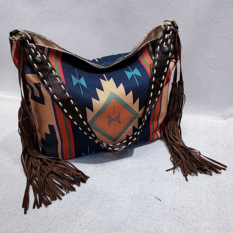 Women Tote Bag Fashion Bohemian Tassel Shoulder Bag Vintage Boho Handbags