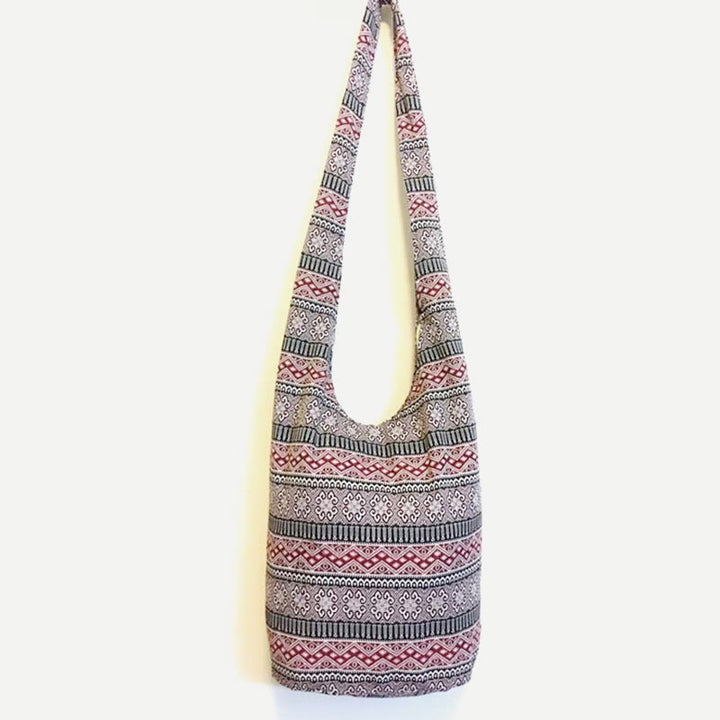 Shoulder Bag for Women Printing Flower Daily Cotton Crossbody Bag