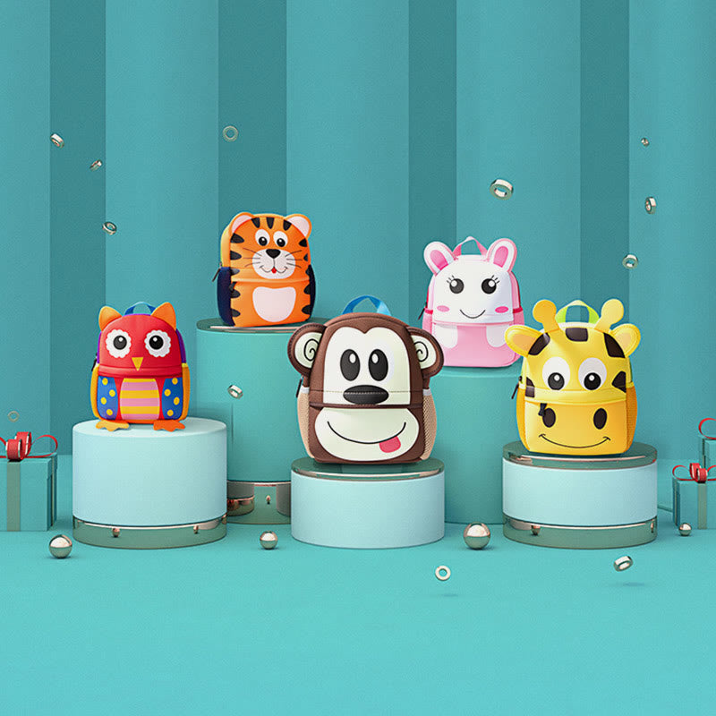 Backpack For Kids Cute Cartoon Animal Pattern Nylon Schoolbag