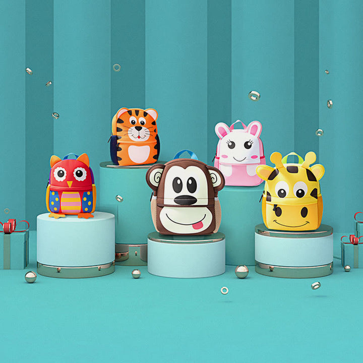 Backpack For Kids Cute Cartoon Animal Pattern Nylon Schoolbag