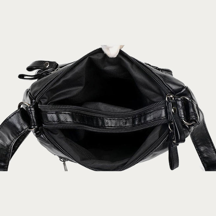 Minimalist Tote Soft Leather Wide Shoulder Strap Crossbody Purse