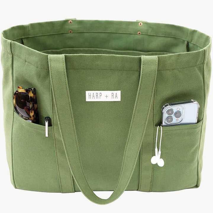 Foldable Large Canvas Handbag Minimalist Practical Shoulder Bag For Women