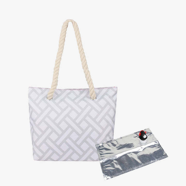 Large Beach Bag Tote Bag Waterproof Big Pool with Wine Container