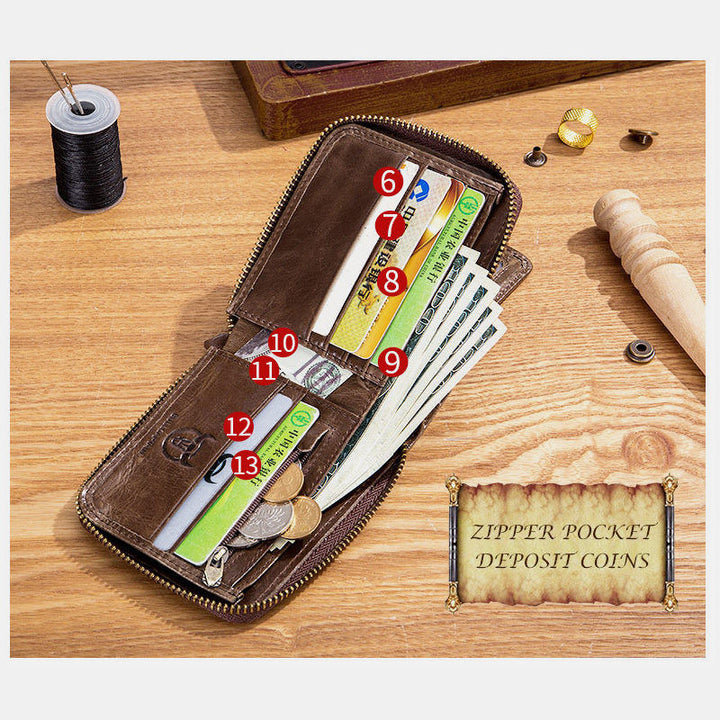 RFID Leather Multifunctional Wallet