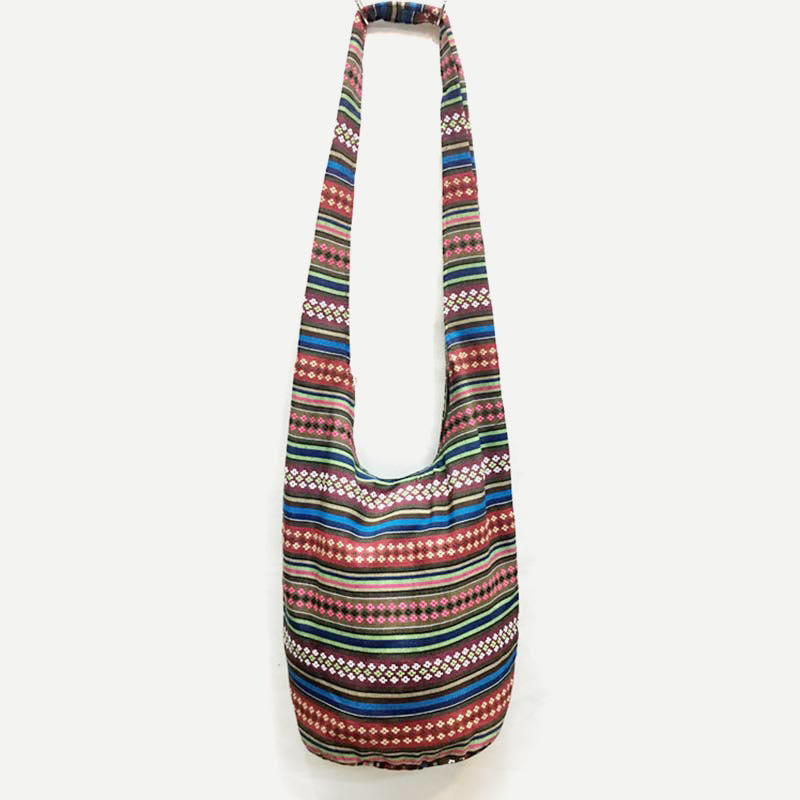 Shoulder Bag for Women Printing Flower Daily Cotton Crossbody Bag