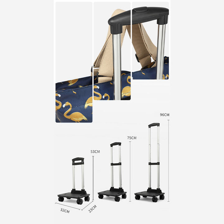 Tote Bag For Women Shopping Folding Removable Wheel Cart