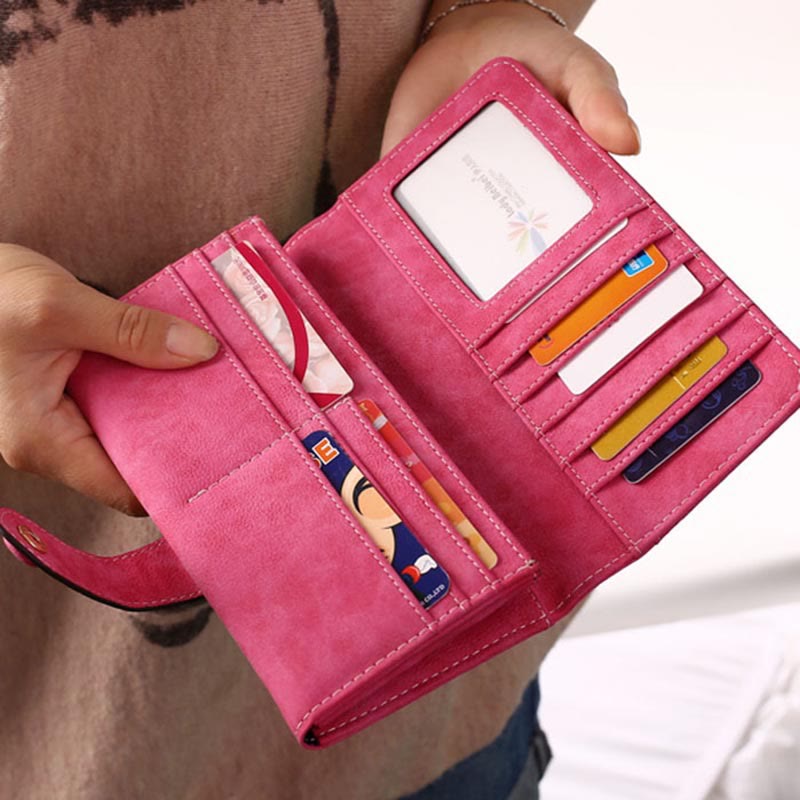 Long Wallet For Women Solid Color Multiple Slot Daily Purse - image 1