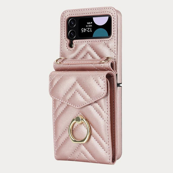 Phone Case For Daily Z Flip Series Quilted Leather Case