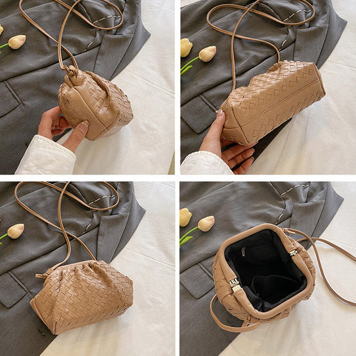 Crossbody Bag For Women Soft Knitted Buckle Design Daily Purse