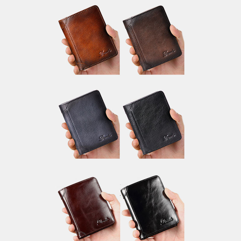RFID Genuine Leather Vintage Card Holder Wallet