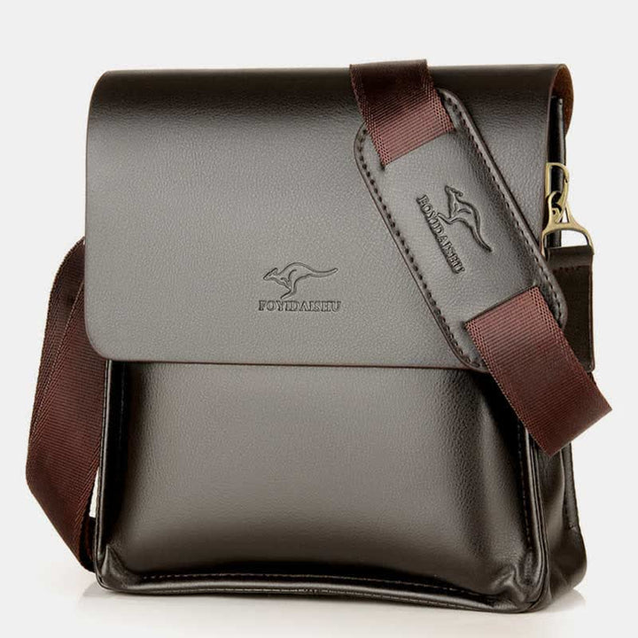 Men's Leather Crossbody Bag Messenger Bag Travel Work Business Satchel