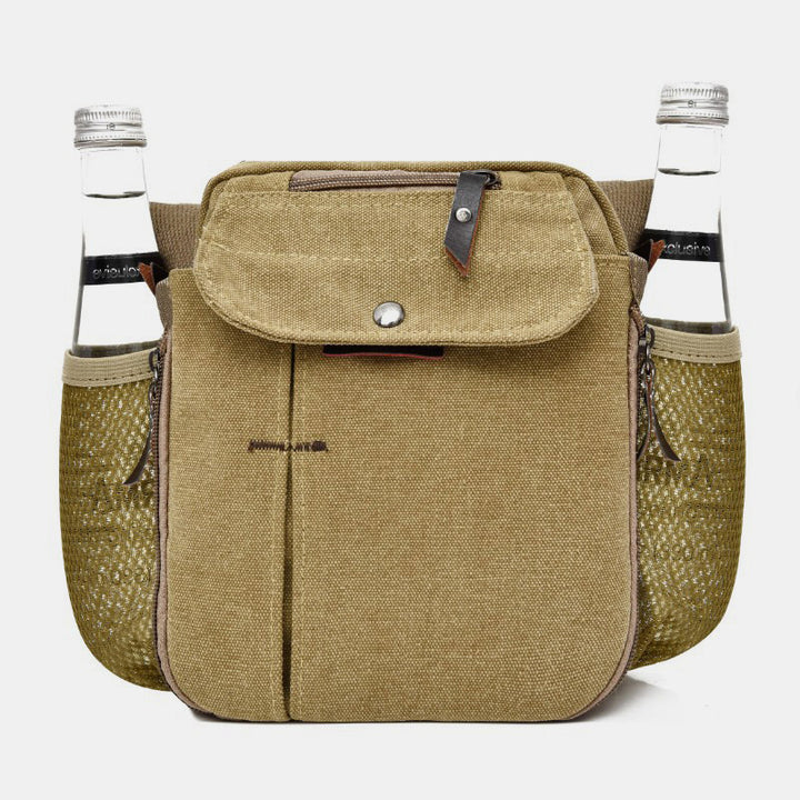 Mens Small Messenger Bag Multi-Slot Travel WorK Canvas Shoulder Bag