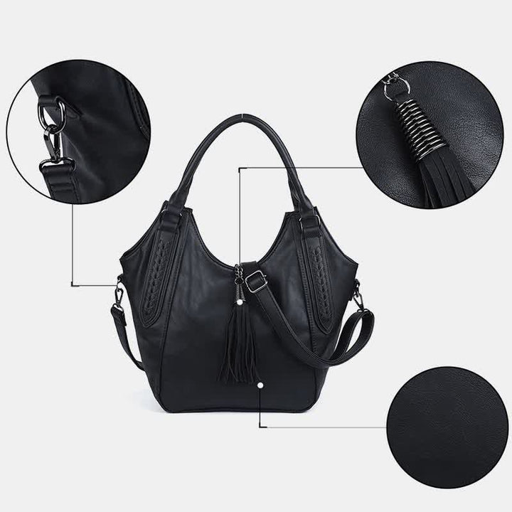 Hobo Bag for Women Tassel Ladies Handbags Leather Crossbody Shoulder Purse
