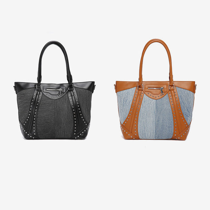 Rivet Tote For Women Triple Strap Multiple Carry Crossbdoy Bag