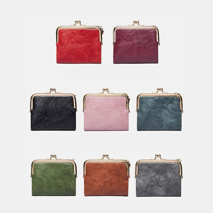 Multifunctional Bifold Vintage Kiss Lock Coin Purse