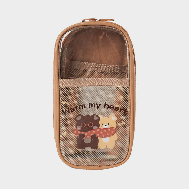 Pencil Case For Students Simple Transparent Vertical Style Pencail Bag