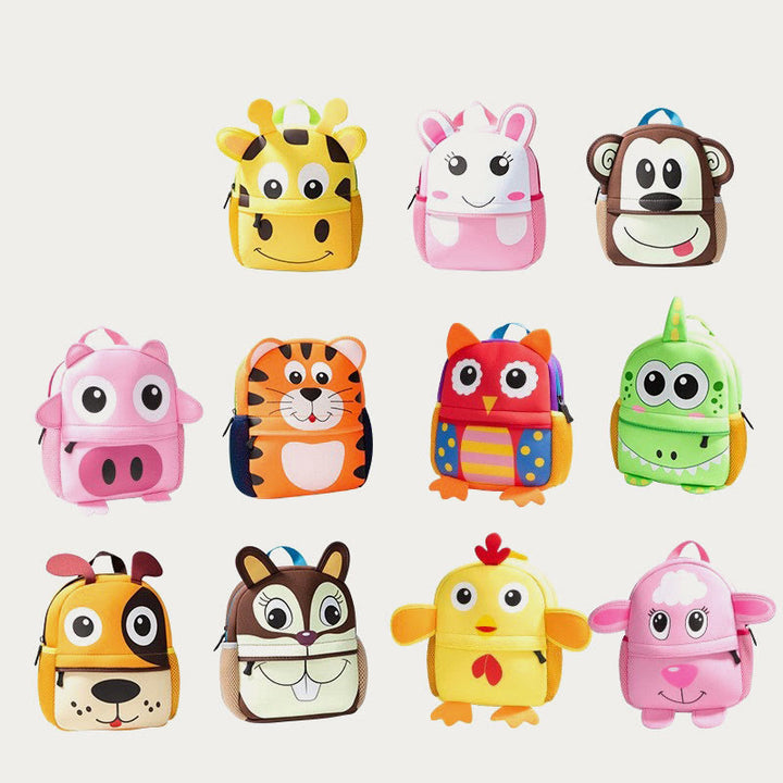 Backpack For Kids Cute Cartoon Animal Pattern Nylon Schoolbag
