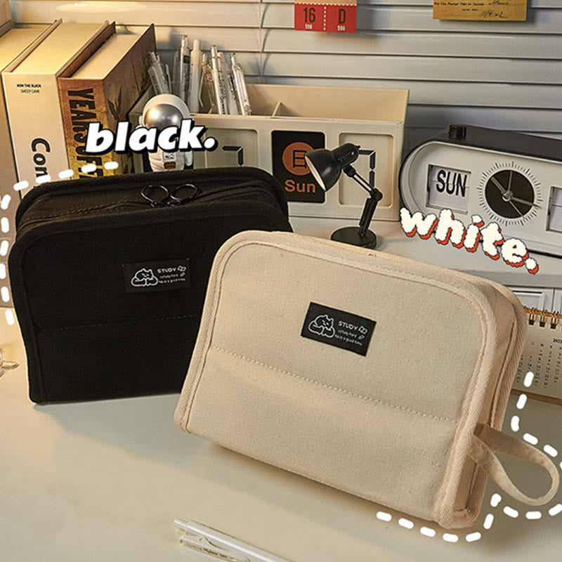 Pencil Case For Students Canvas Large Capacity Stationery Pencil Box