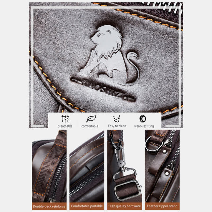 Multi-pocket Real Leather Small Messenger Bag Shoulder Purse Travel Carry Bag