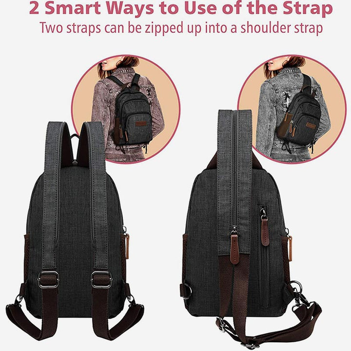 Multi-Carry Large Capacity Waterproof Anti-theft Sling Bag Backpack