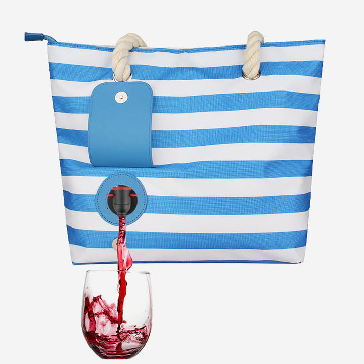 Large Beach Bag Tote Bag Waterproof Big Pool with Wine Container