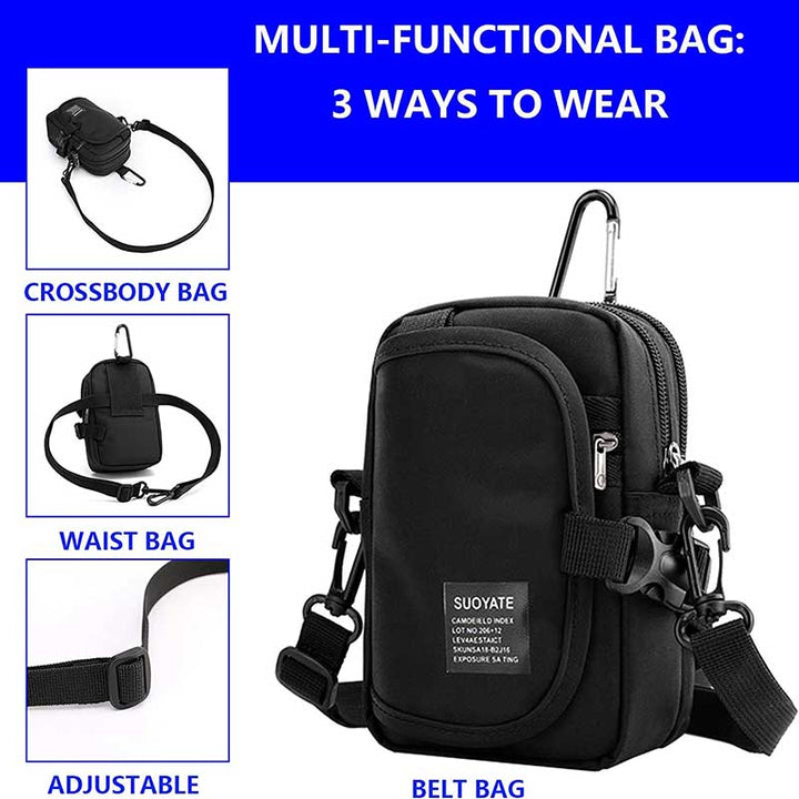 Waterproof Multifunction Solid Crossbody Bag