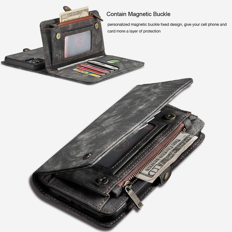 Retro Leather Wallet Phone Bag for iPhone & Samsung &Huawei with Multi-Slot