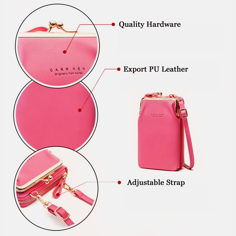 Multifunctional Large Capacity Kiss-Lock Phone Bag
