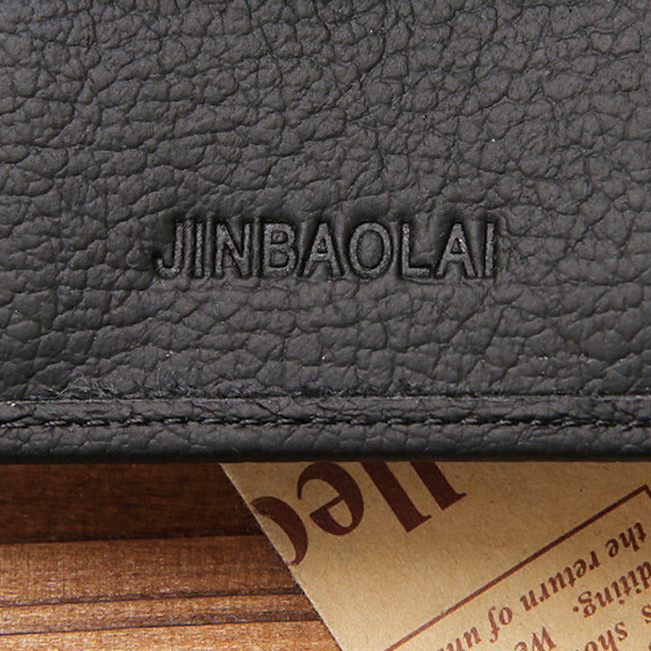 Genuine Leather Large Capacity Vintage Trifold Wallet