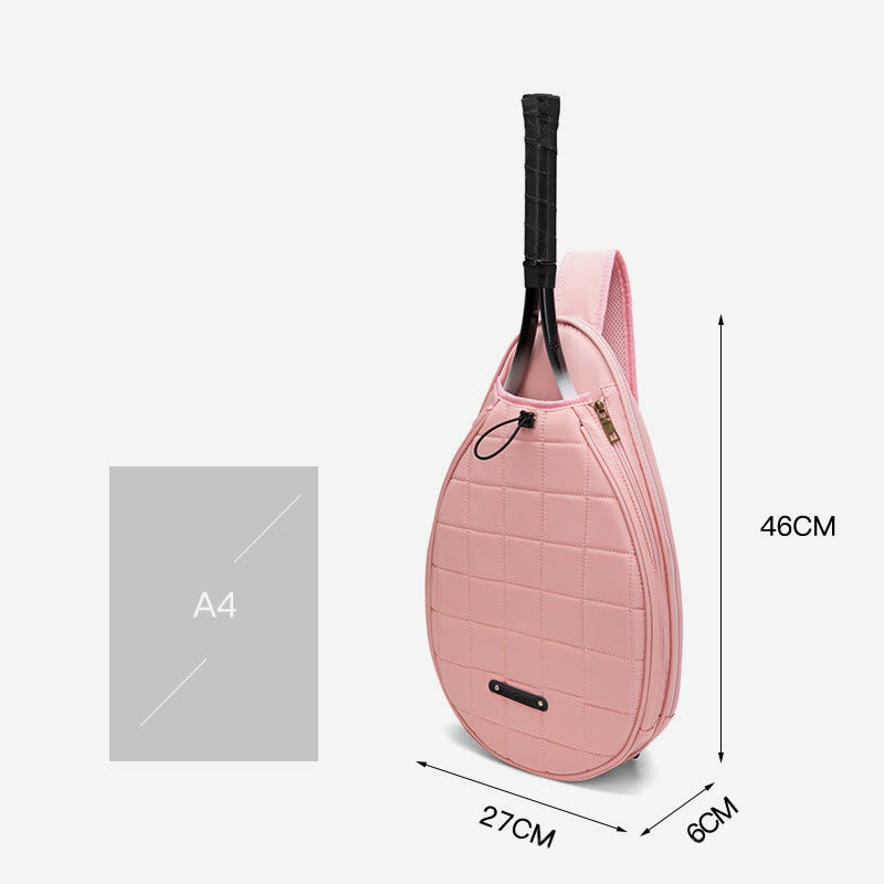Racket Bag For Women Plaid Pattern Waterproof Polyester Crossbody Bag - image 14