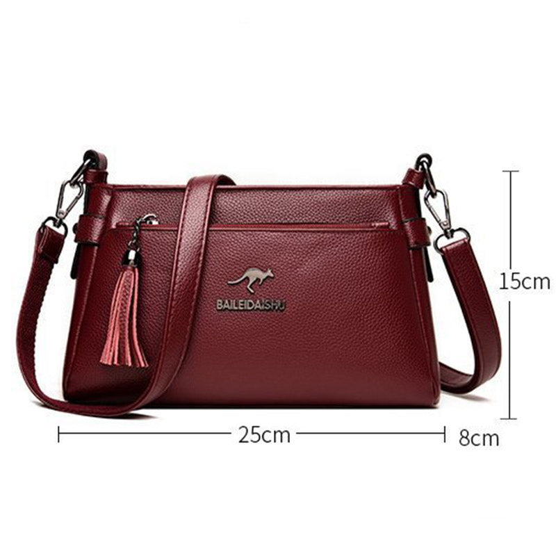 Genuine Leather Crossbody Purse for Women Small Tassel Crossover Shoulder Bag - image 17