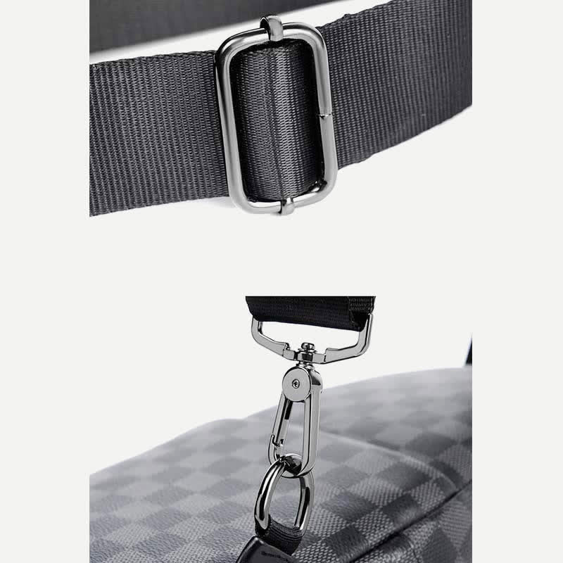Leather Casual Daypack Sling Shoulder Chest Bag with USB Charging Port